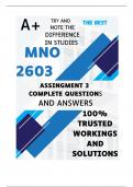 MNO2603 Assignment 3 &lpar;COMPLETE ANSWERS&rpar; Semester 2 2024 - DUE 10 September 2024