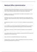 Medical Office Administrative questions well answered already passed