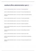 medical office administration quiz 1 with correct answers rated A&plus;