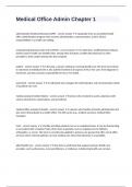 Medical Office Admin Chapter 1 well answered to pass