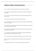 Medical Office Administration questions with answers graded A&plus;