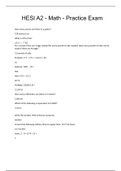 HESI A2 - Math - Practice Exam &lpar;Graded A&plus;&rpar; LATEST UPDATE