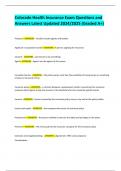 Colorado Health Insurance Exam Questions and Answers Latest Updated 2024&sol;2025 &lpar;Graded A&plus;&rpar;