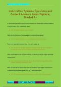 Lubrication Systems Questions and  Correct Answers Latest Update&comma;  Graded A&plus;