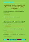 Lubrication Systems Questions and  Correct Answers Latest Update&comma;  Graded A&plus;