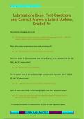 Lubrications Exam Test Questions  and Correct Answers Latest Update&comma;  Graded A&plus;