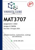 MAT3707 Assignment 3 &lpar;DETAILED ANSWERS&rpar; 2024 - DISTINCTION GUARANTEED