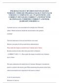 PHARMACOLOGY RN HESI EXIT EXAM 2024 VERSION 3 &sol;HESI RN PHARMACOLOGY EXIT EXAM VERSION 3 COMPLETE ALL 55 QUESTIONS AND CORRECT DETAILED CORRECT ANSWER WITH RATIONALES &lpar;VERIFIED CORRECT ANSWER&rpar; &vert;ALREADY GRADED A&plus;
