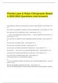 Florida Laws & Rules Chiropractic Board A 2023-2024 Questions And Answers&period;