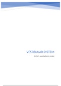 Vestibular system notes - 1st year Master - biomedical sciences