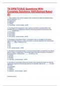 TX DPS&sol;TCOLE Questions With Complete Solutions 100&percnt;Solved Rated A&plus;