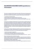 SAUNDERS HESI MED SURG questions and answers latest top score&period;