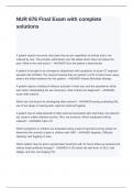 NUR 676 Final Exam with complete solutions&period;