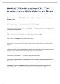 Medical Office Procedures Ch&period;1 The Administrative Medical Assistant Terms correctly solved