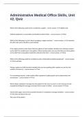 Administrative Medical Office Skills&comma; Unit &num;2&comma; Quiz well answered to pass