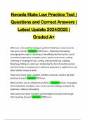 Nevada State Law Practice Test &vert; Questions and Correct Answers &vert; Latest Update 2024&sol;2025 &vert; Graded A&plus;