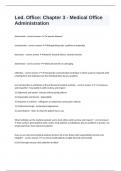 Led&period; Office&colon; Chapter 3 - Medical Office Administration questions n answers graded A&plus;