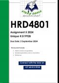 HRD4801 Assignment 5 &lpar;QUALITY ANSWERS&rpar; 2024