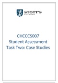 CHCCCS007 Student Assessment Task Two: Case Studies