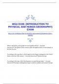 WGU D199&colon; &lbrace;INTRODUCTION TO PHYSICAL AND HUMAN GEOGRAPHY&rcub; EXAM &vert;VERIFIED