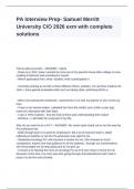 PA Interview Prep- Samuel Merritt University C&lowbar;O 2026 exam with complete solutions