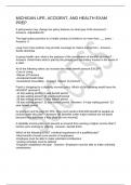 MICHIGAN LIFE&comma; ACCIDENT&comma; AND HEALTH EXAM PREP