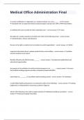 Medical Office Administration Final questions with correct answers rated A&plus;