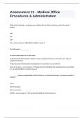 Assessment &num;1 - Medical Office Procedures & Administration question n answers 