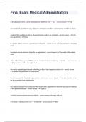 Final Exam Medical Administration questions with correct answers
