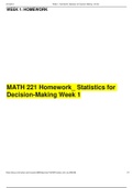 MATH 221 Homework_ Statistics for Decision-Making Week 1 | Grade A Formula