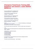 Champions Powerhouse Training SAE Questions and answers &vert; Latest 2024&sol;25 RATED A&plus;