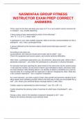 NASM&sol;AFAA GROUP FITNESS INSTRUCTOR EXAM PREP CORRECT ANSWERS