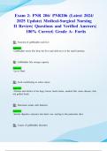 Exam 2&colon; PNR 206&sol; PNR206 &lpar;Latest 2024&sol; 2025 Update&rpar; Medical-Surgical Nursing II Review&vert; Questions and Verified Answers&vert; 100&percnt; Correct&vert; Grade A- Fortis