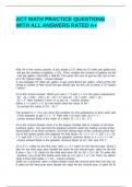ACT MATH PRACTICE QUESTIONS WITH ALL ANSWERS RATED A&plus;