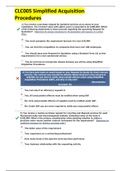 CLC005 Simplified Acquisition Procedures Questions And Answers&lpar; Complete Solution Rated A&rpar;