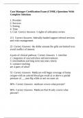 Case Manager Certification Exam &lpar;CNML&rpar; Questions With Complete Solutions