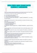 2024 PEDI HESI EXAM WITH CORRECT ANSWERS &Tab;