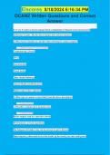 OCANZ Written Questions and Correct  Answer