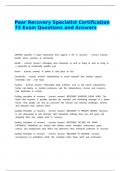 Peer Recovery Specialist Certification 73 Exam Questions and Answers&period;