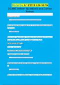 OCANZ Written Questions and Correct  Answer