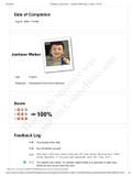 Jackson Weber feedback log & score