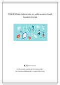 EPH4013: Diffusion, Implementation and Quality Assurance of Health Innovations in Europe - summary