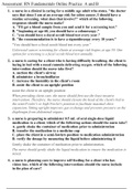 Assessment&colon; RN Fundamentals Online Practice  A and B &vert; 100&percnt; CORRECT ANSWERS 