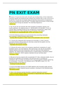 PN EXIT EXAM &vert; VERIFIED ANSWERS 
