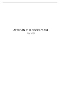 African Philosophy 334 Exam Study Notes
