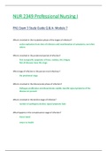 NUR 2349 &sol; NUR2349 Exam 3 Study Guide Q & A- Module 7 &lpar;Latest 2021 &sol; 2022&rpar;&colon; Professional Nursing I &sol; PN 1 - Rasmussen