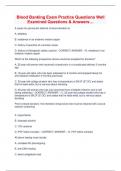 Blood Banking Exam Practice Questions Well  Examined Questions & Answers&hellip;