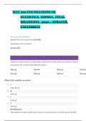 MAT 300 Foundations of statistics Sophia Final Milestone 2020/2021 Questions/Answers With Rationale Strayer University