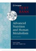 ADVANCED NUTRITION AND HUMAN METABOLISM 8TH EDITION BY SAREEN GROPPER&comma; JACK SMITH&comma; TIMOTHY CAR TEST BANK