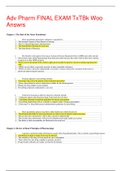 Adv Pharm FINAL EXAM TxTBk Woo Answrs